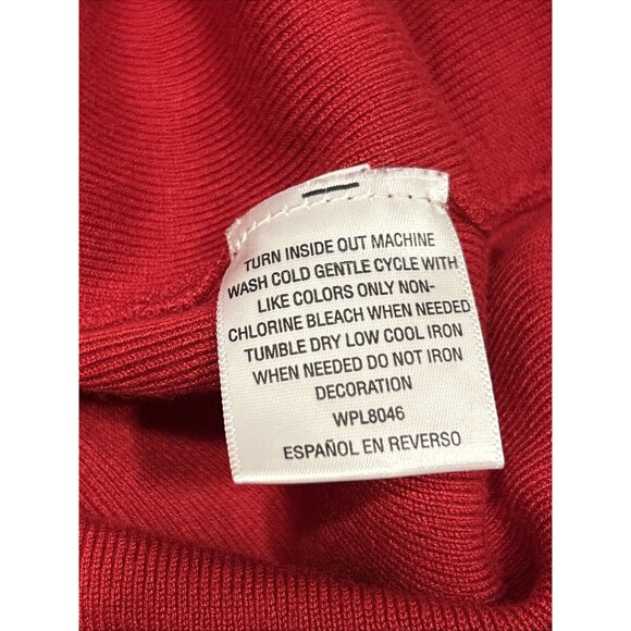 Charter Club Medium Embellished Jeweled Sweater Red Amore Bell Sleeve - Picture 5 of 5